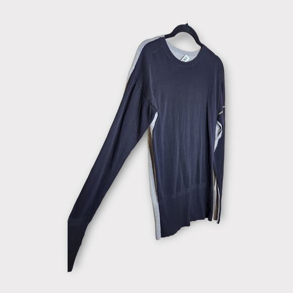 Sonia by Sonia Rykiel Black Gray Long Sweater with Floral Sleeve Women's Small - Picture 2 of 8